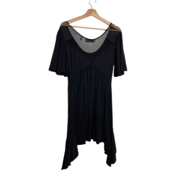 Patrizia Luca Milano Little Black  Cocktail Dress Asymmetrical Hem Size Medium - Picture 2 of 12